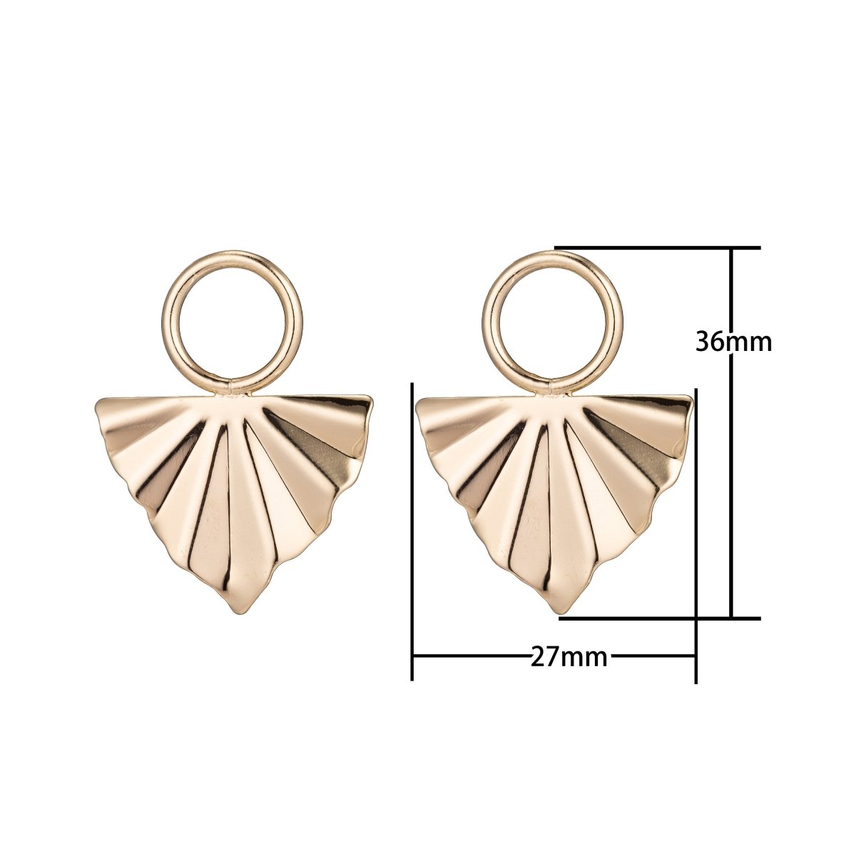 Dainty 18k Gold plated Earrings Post with Links and Loop, Stud Earrings, Geometric Earring Findings for Jewelry Making Supplies K-009 - DLUXCA
