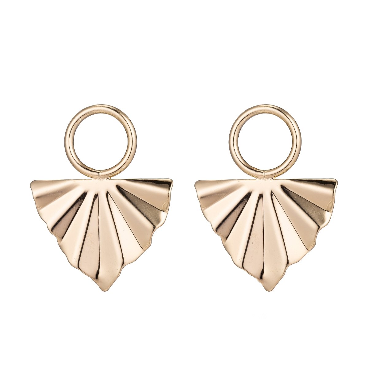 Dainty 18k Gold plated Earrings Post with Links and Loop, Stud Earrings, Geometric Earring Findings for Jewelry Making Supplies K-009 - DLUXCA
