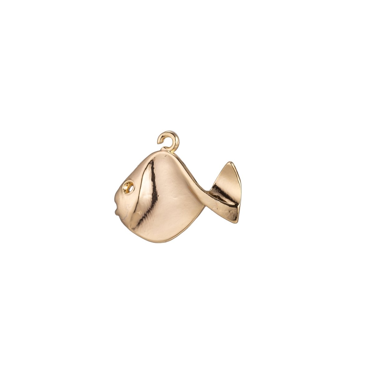 Dainty 18k Gold plated Fish Charm for Bracelet Necklace Pendant Earring Golden Cute Goldfish Animal Lover Findings for Jewelry Making C-329 - DLUXCA