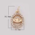 Dainty 18k Gold plated Hamsa Hand / Evil Eye / Star Charm Micro Pave Mini Medallion Pendant for bracelet necklace earring Minimalist Jewelry M-750 - M-752