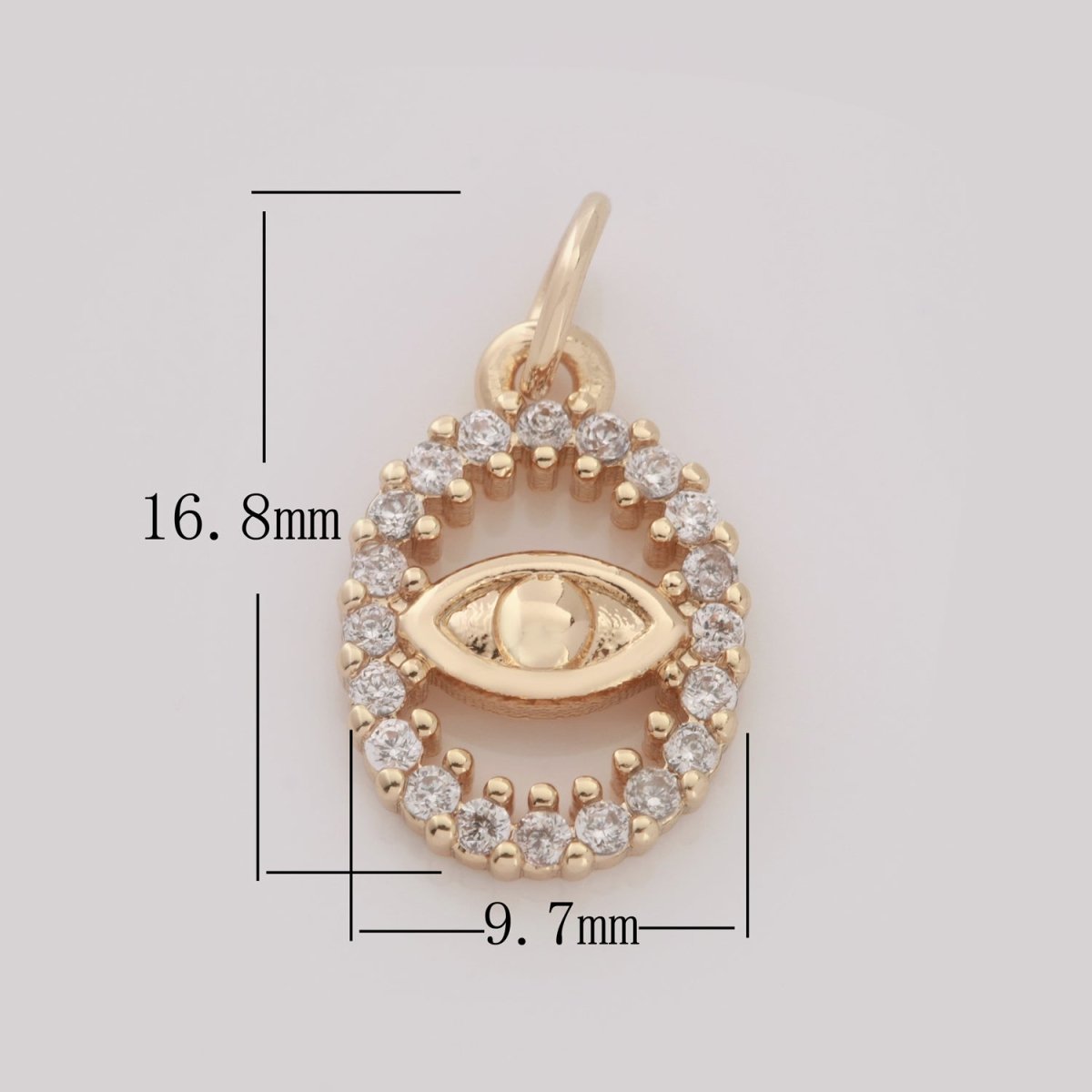 Dainty 18k Gold plated Hamsa Hand / Evil Eye / Star Charm Micro Pave Mini Medallion Pendant for bracelet necklace earring Minimalist Jewelry M-750 - M-752