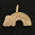 Dainty 18k Gold plated Rainbow Charm with Cloud M-788 - DLUXCA