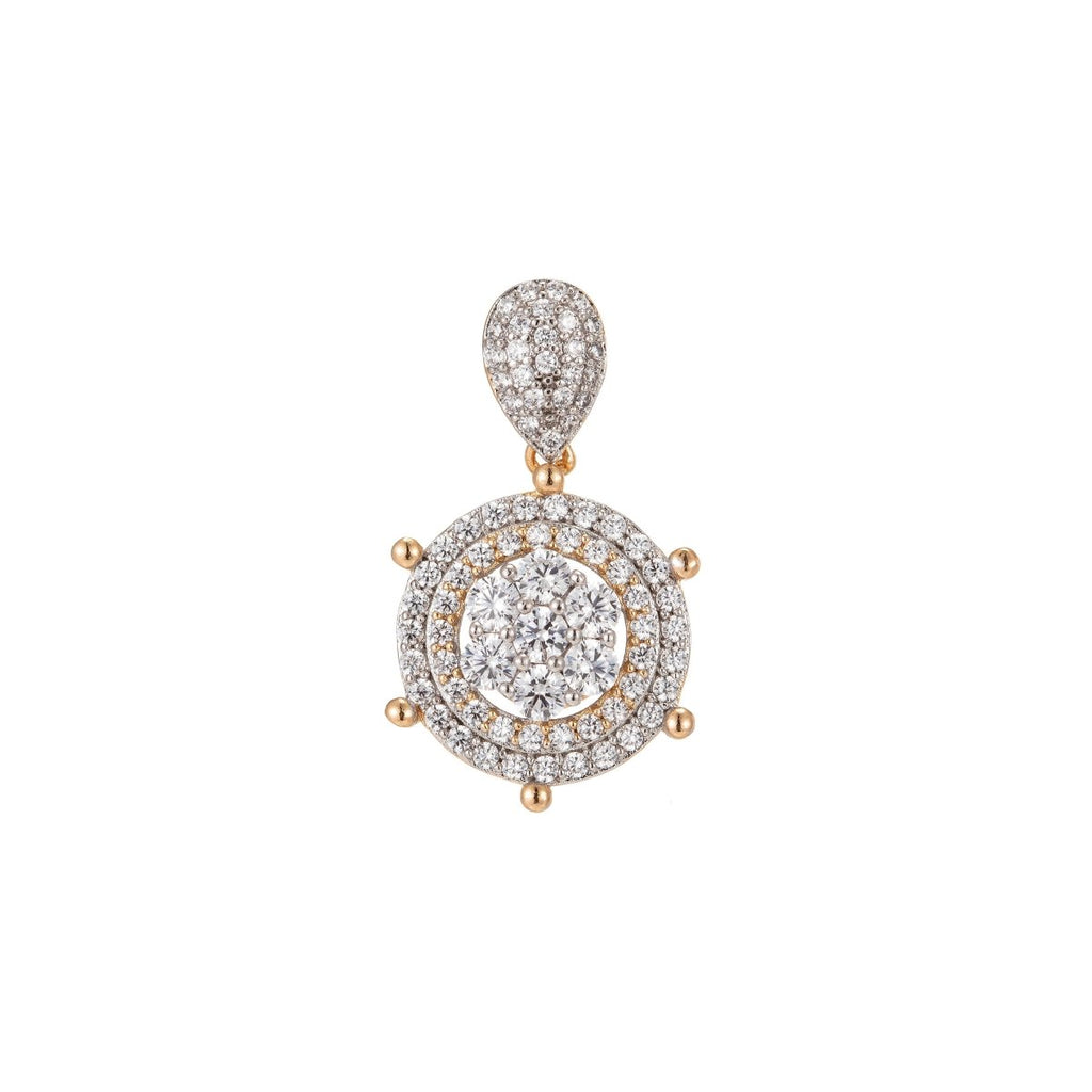 Dainty 18k Gold plated Ship Wheel Charms Micro Pave Helm Charms for Necklace Pendants Nautical Jewelry - DLUXCA