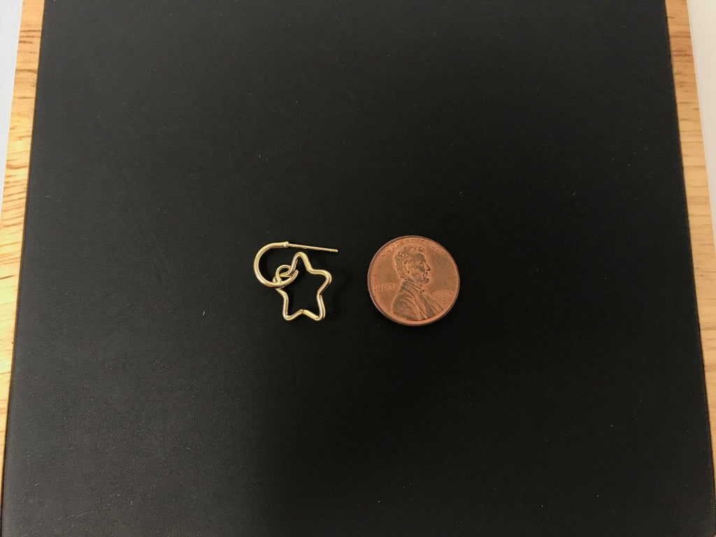 Dainty 18k Gold plated Star Earrings, Celestial Earrings, Geometric Huggie Earring Making Supply Findings for Jewelry Making Supplies K-027 - DLUXCA