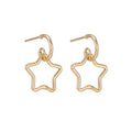 Dainty 18k Gold plated Star Earrings, Celestial Earrings, Geometric Huggie Earring Making Supply Findings for Jewelry Making Supplies K-027 - DLUXCA