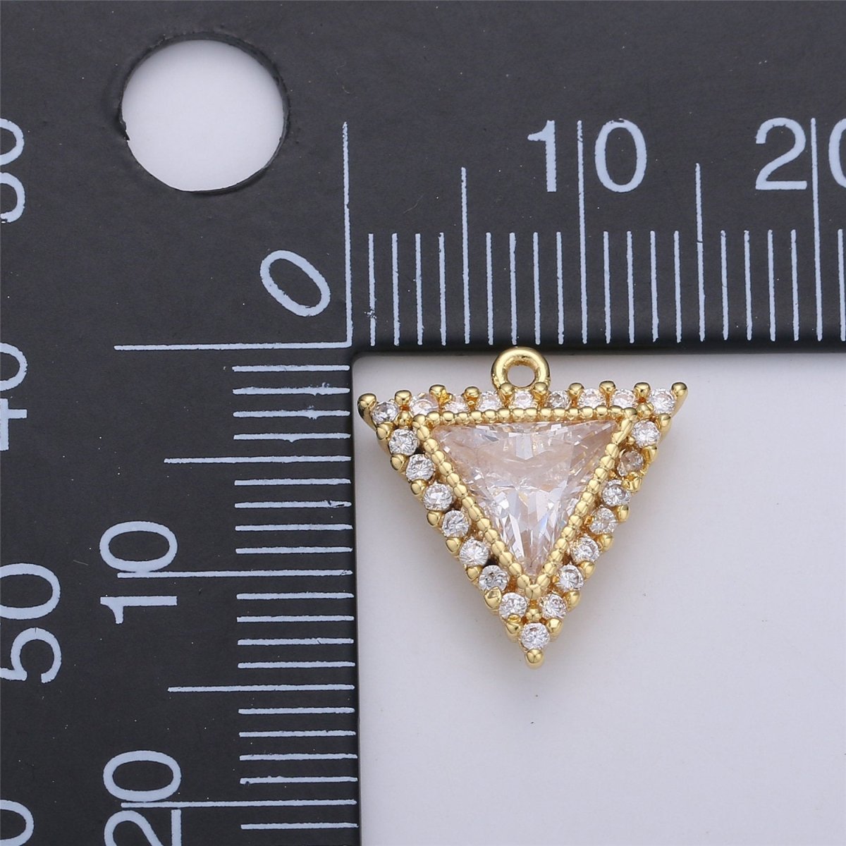 Dainty 18K Gold plated Triangle Charm Micro Pave Pyramid Cubic Charm Bracelet Necklace Earring Charm Component Jewelry Making Supply C-650 - DLUXCA