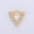 Dainty 18K Gold plated Triangle Charm Micro Pave Pyramid Cubic Charm Bracelet Necklace Earring Charm Component Jewelry Making Supply C-650 - DLUXCA