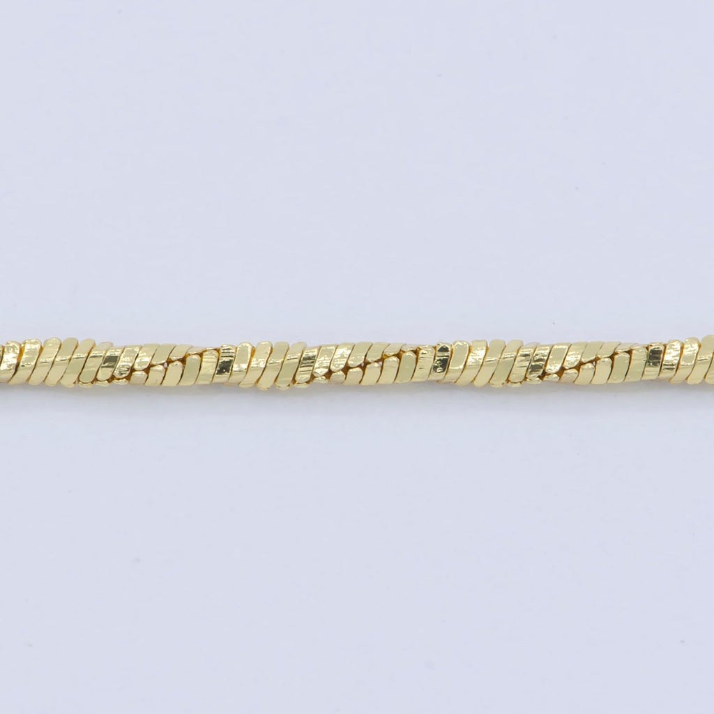 Dainty 1mm Twisted Omega Snake 18 Inch Layering Chain Necklace | WA-198 Clearance Pricing - DLUXCA