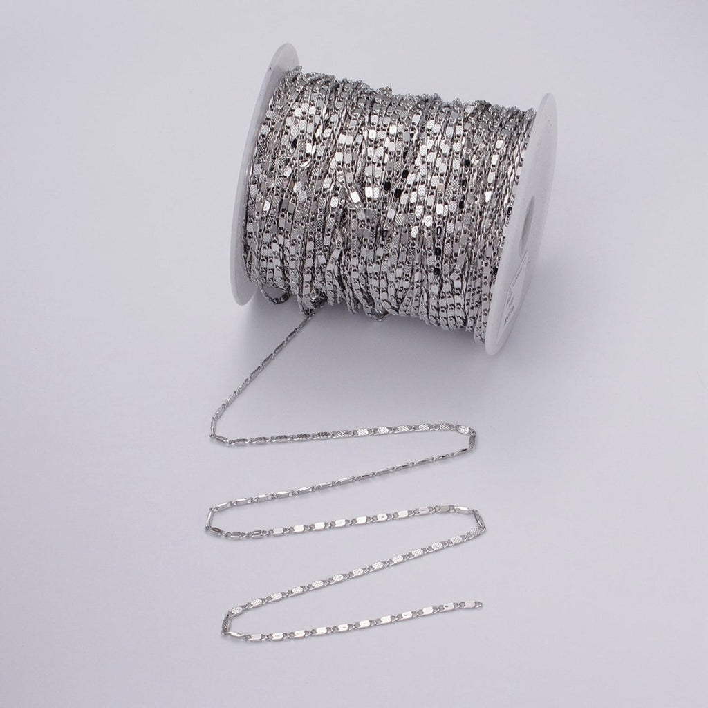 Dainty 2.2mm Width Silver Scroll Mariner Anchor Unfinished Chain by Yard | ROLL-1343 Clearance Pricing - DLUXCA