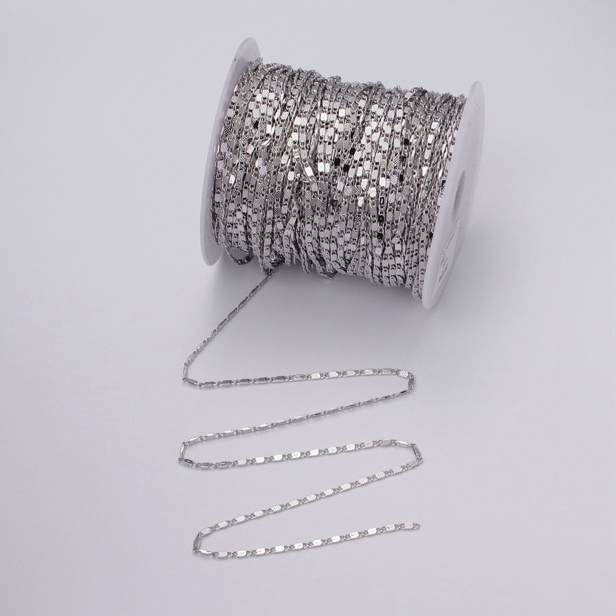 Dainty 2.2mm Width Silver Scroll Mariner Anchor Unfinished Chain by Yard | ROLL-1343 Clearance Pricing - DLUXCA