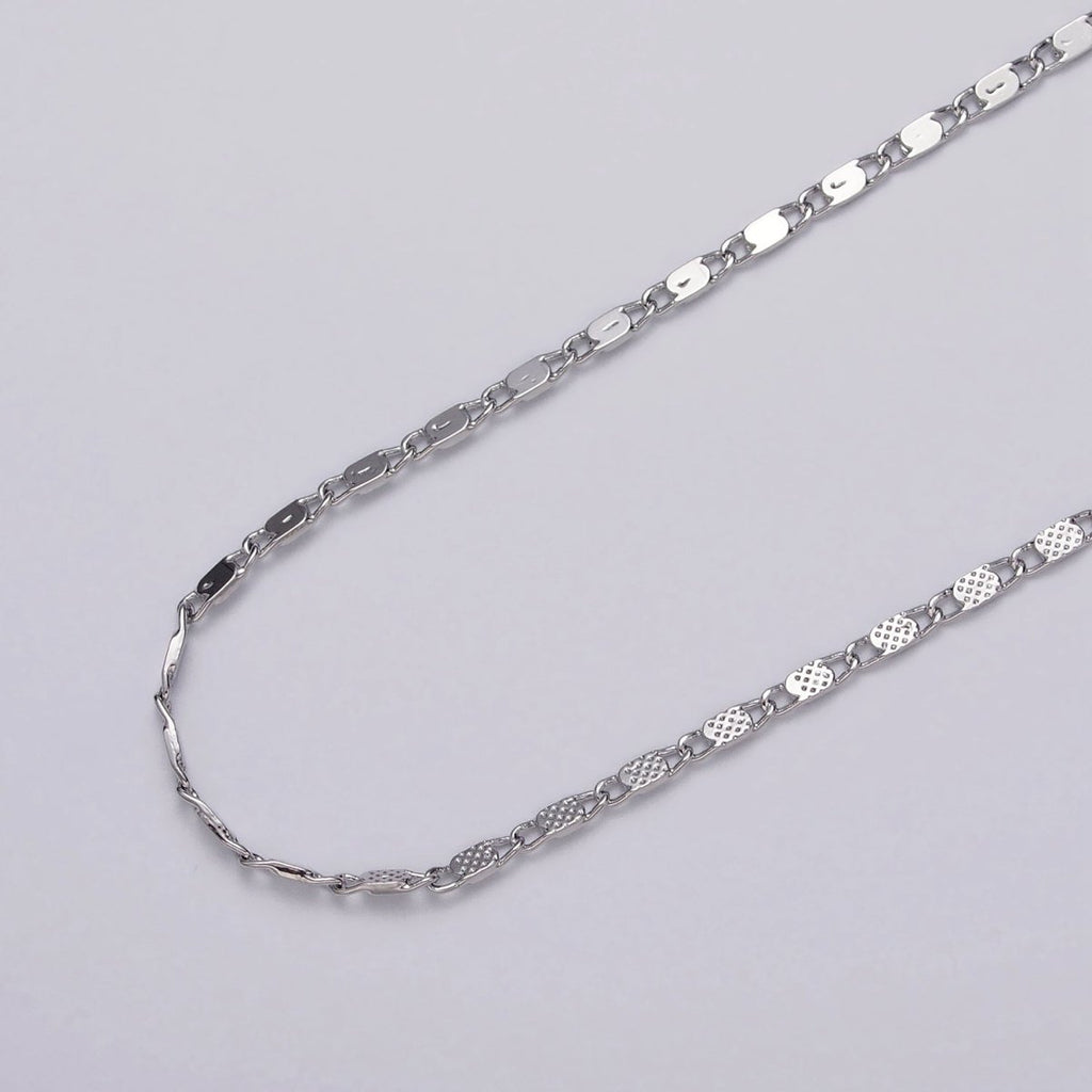 Dainty 2.2mm Width Silver Scroll Mariner Anchor Unfinished Chain by Yard | ROLL-1343 Clearance Pricing - DLUXCA