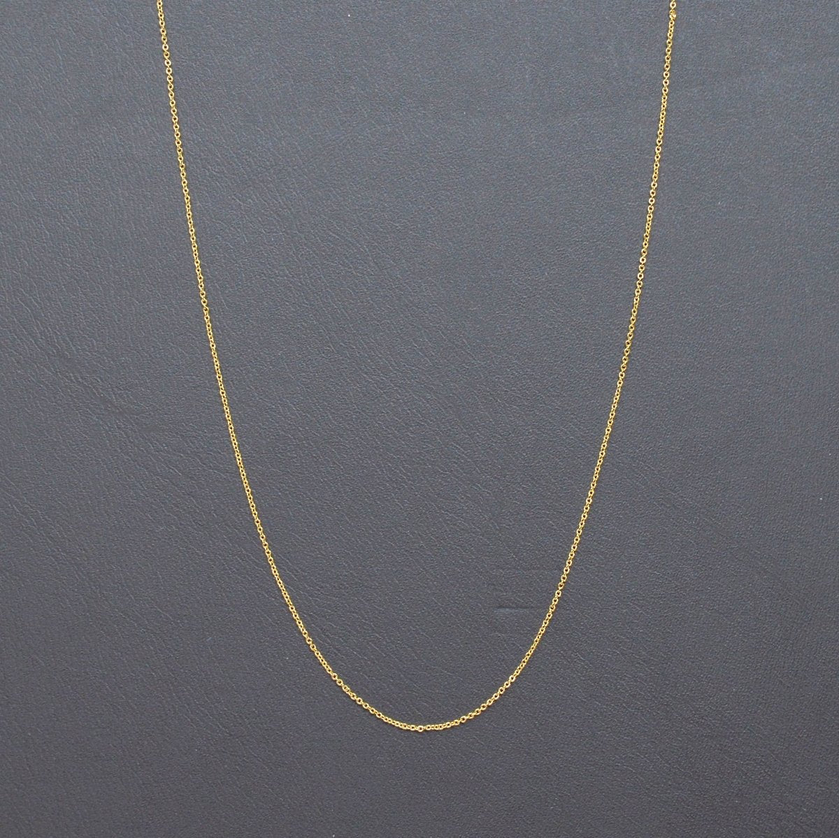 Dainty 24K Gold plated 1mm Rolo Cable 18 Inch Chain Necklace w/ Spring Ring | CN-989 - DLUXCA