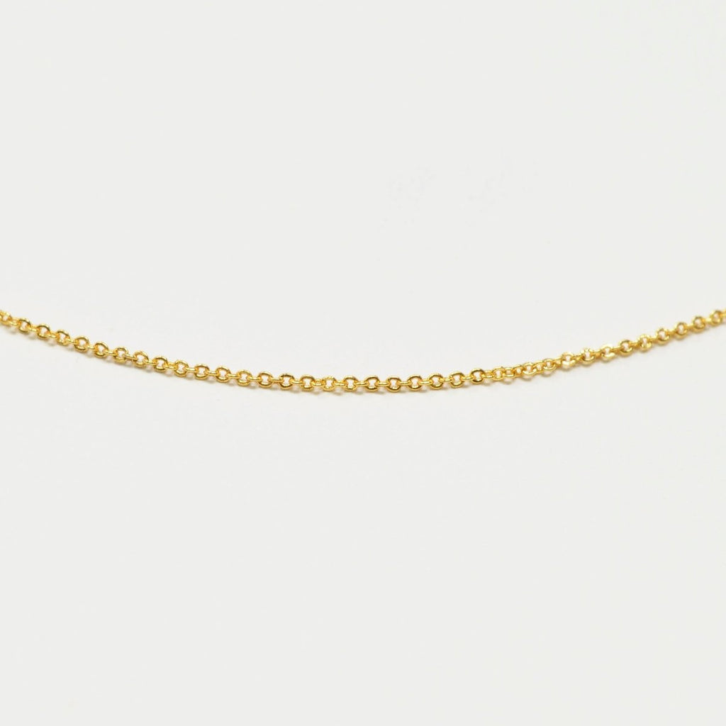 Dainty 24K Gold plated 1mm Rolo Cable 18 Inch Chain Necklace w/ Spring Ring | CN-989 - DLUXCA
