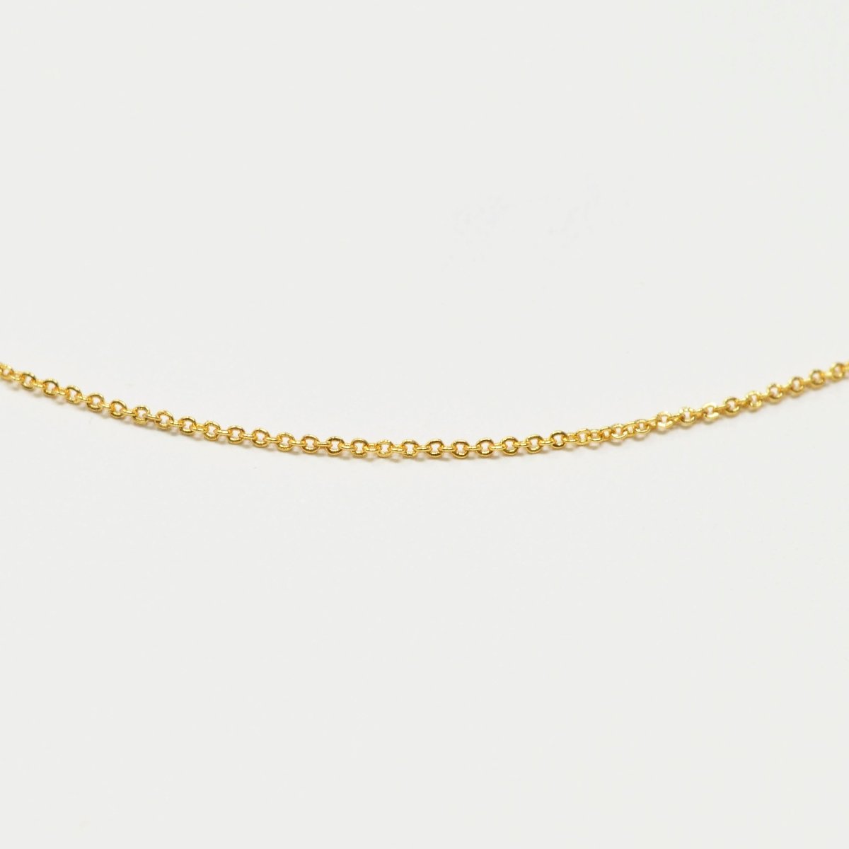 Dainty 24K Gold plated 1mm Rolo Cable 18 Inch Chain Necklace w/ Spring Ring | CN-989 - DLUXCA