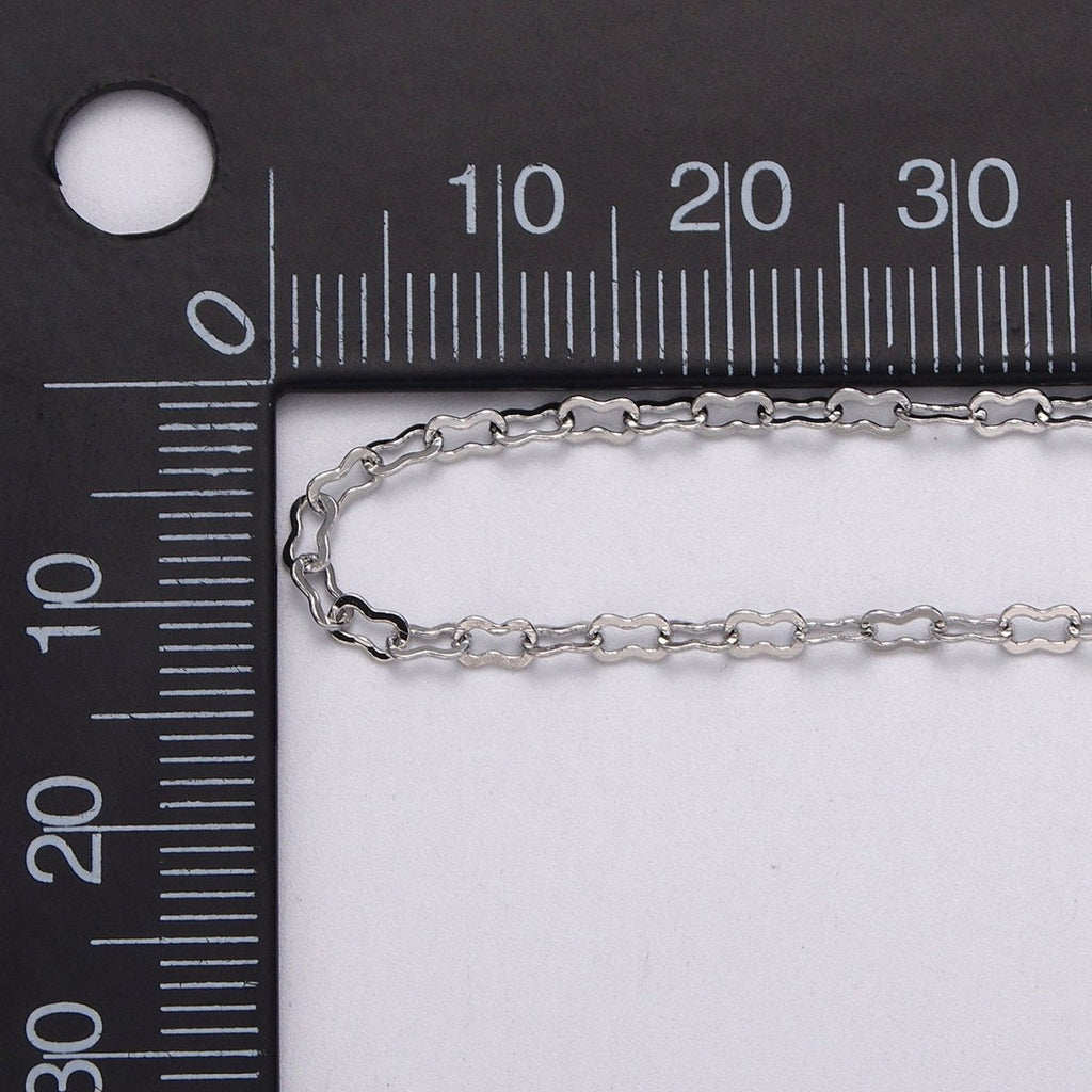 Dainty 24k Gold plated 2.2mm Figure Eight Unfinished Chain by Yard in Gold & Silver | ROLL-1041, ROLL-1114 Clearance Pricing