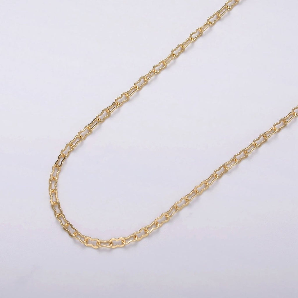 Dainty 24k Gold plated 2.2mm Figure Eight Unfinished Chain by Yard in Gold & Silver | ROLL-1041, ROLL-1114 Clearance Pricing