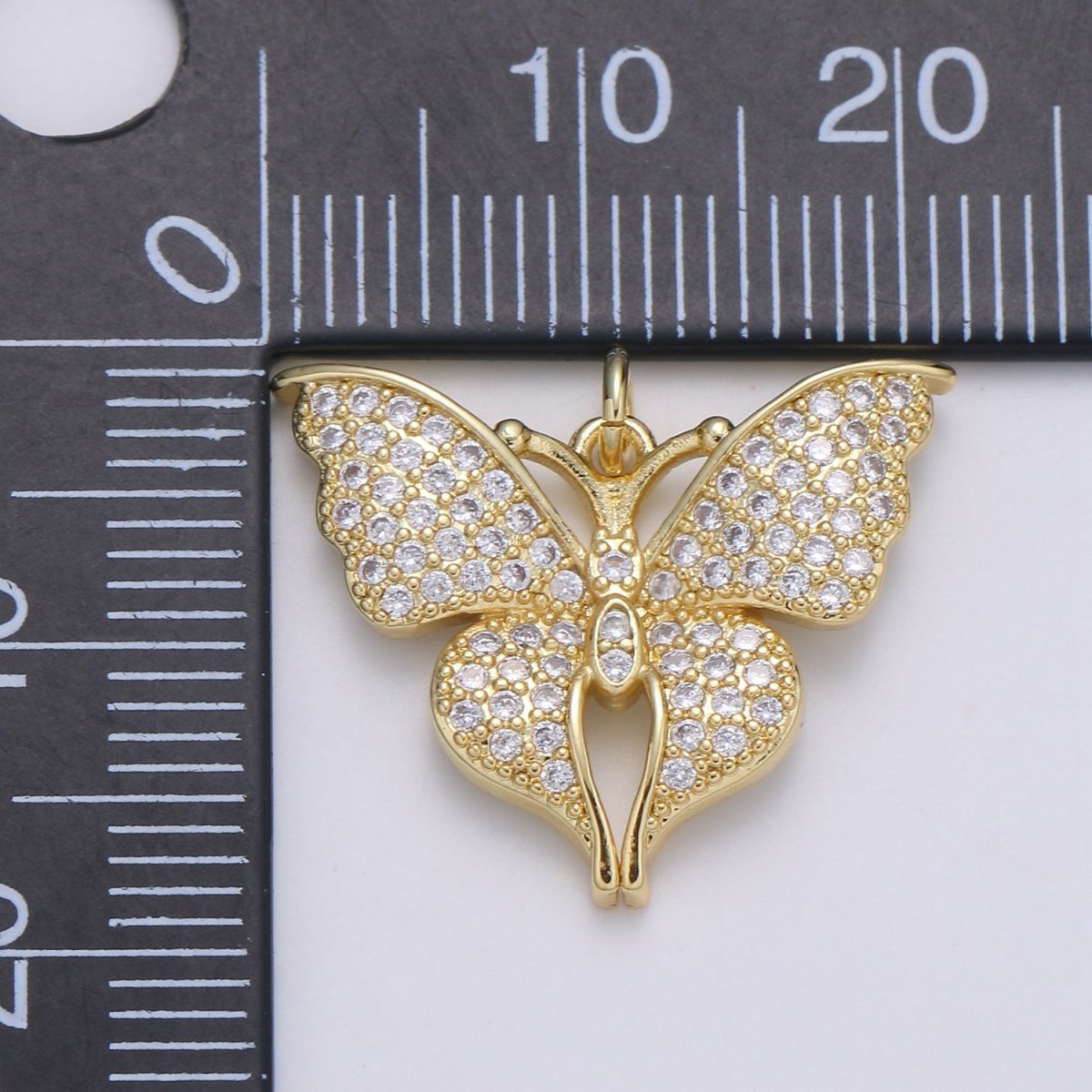Dainty 24K Gold plated Butterfly Charm E-113 - DLUXCA