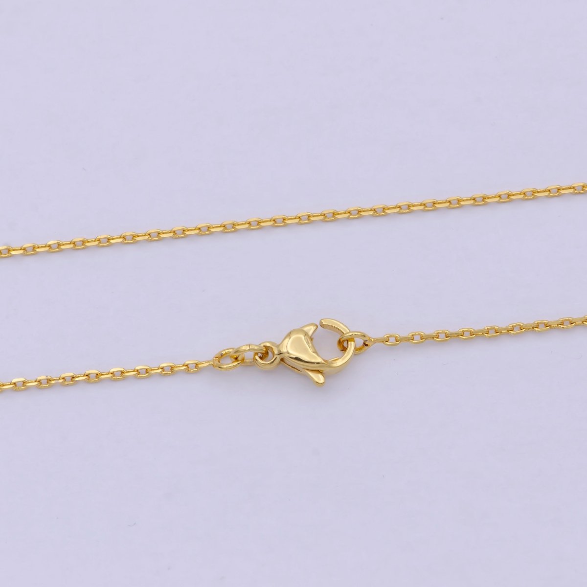 Dainty 24K Gold plated Cable Chain Necklace 17.5 inch for Woman Jewelry | WA-806 Clearance Pricing - DLUXCA