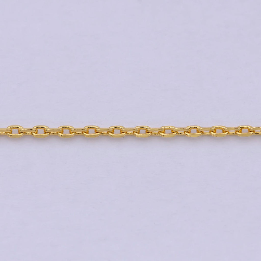Dainty 24K Gold plated Cable Chain Necklace 17.5 inch for Woman Jewelry | WA-806 Clearance Pricing - DLUXCA