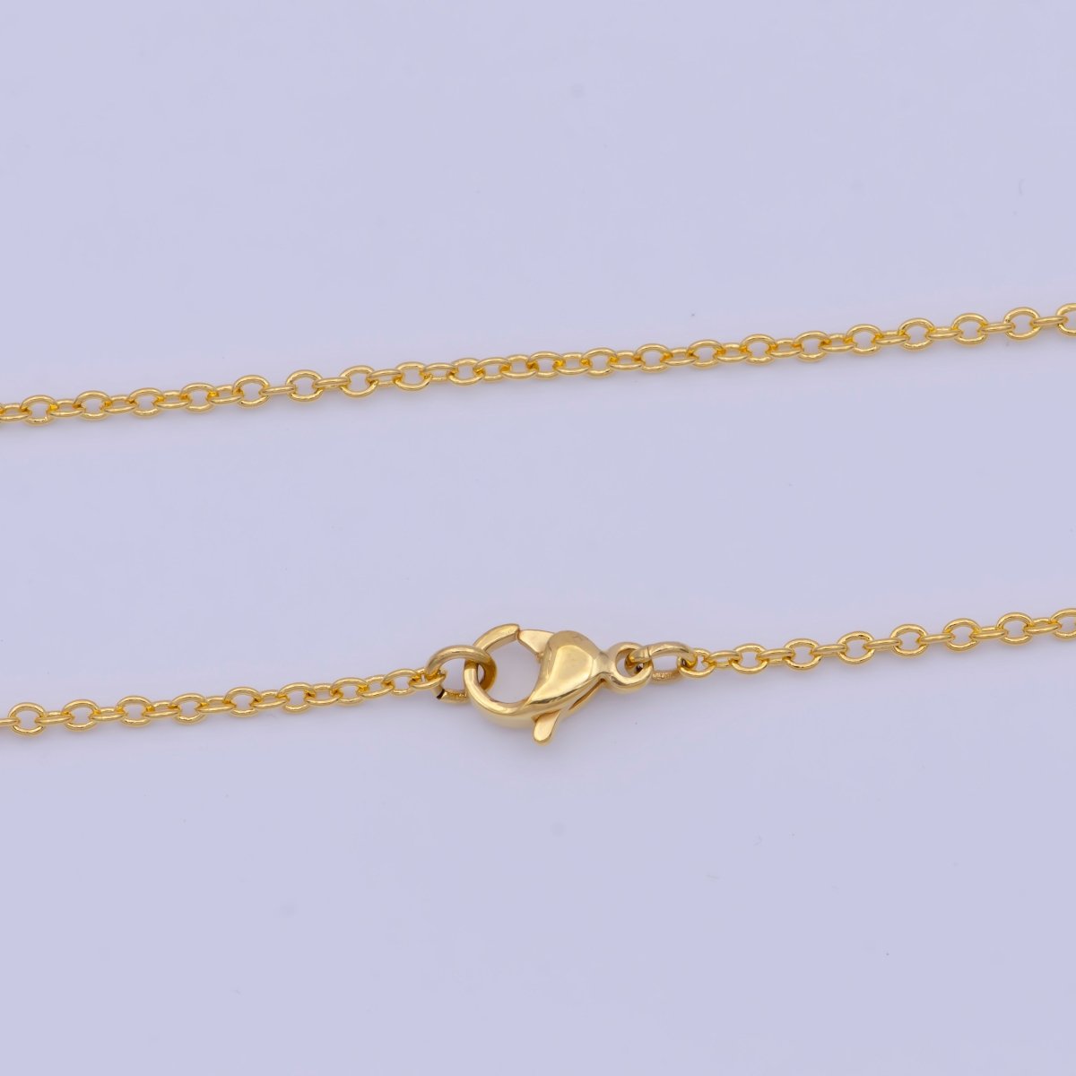 Dainty 24K Gold plated Cable Chain Necklace Gold Link Chain Necklace Ready to Wear 17.5 Inch | WA-1148 Clearance Pricing - DLUXCA