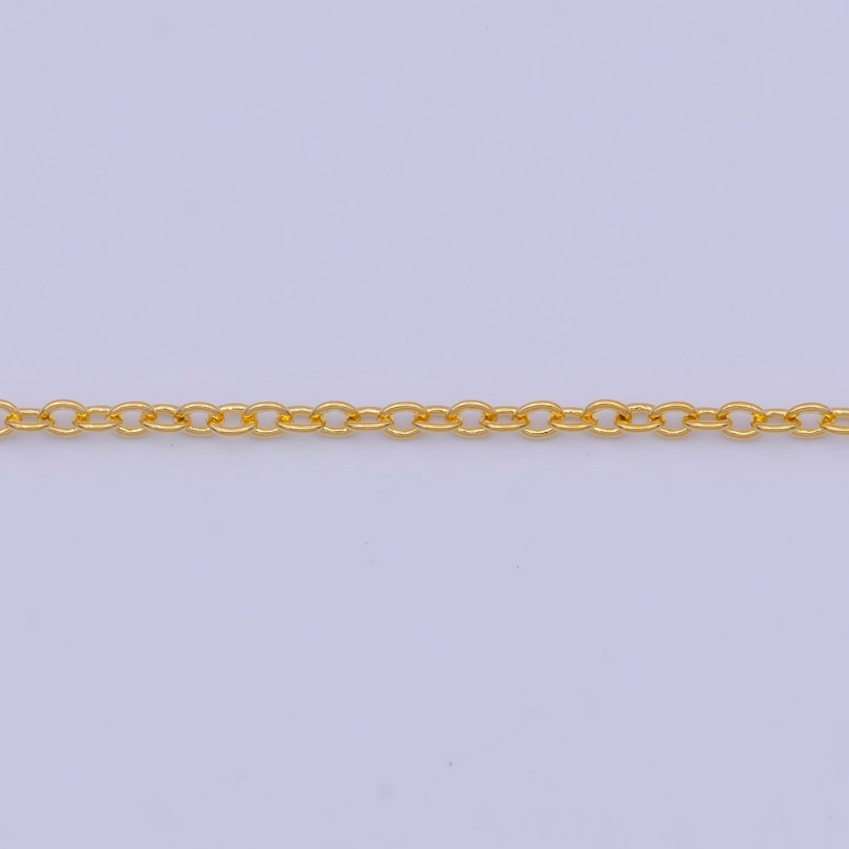 Dainty 24K Gold plated Cable Chain Necklace Gold Link Chain Necklace Ready to Wear 17.5 Inch | WA-1148 Clearance Pricing - DLUXCA