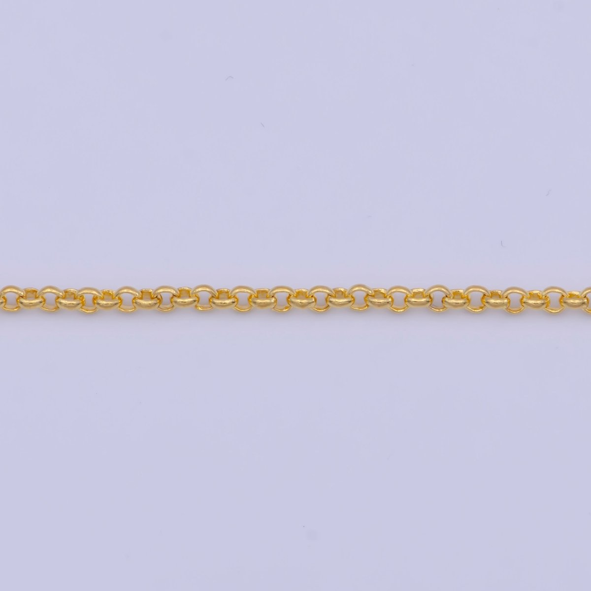 Dainty 24K Gold plated Rolo Chain Necklace Gold Link Chain Necklace Ready to Wear 17.5 Inch | WA-1150 Clearance Pricing - DLUXCA