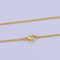 Dainty 24K Gold plated Rolo Chain Necklace Gold Link Chain Necklace Ready to Wear 17.5 Inch | WA-1150 Clearance Pricing - DLUXCA