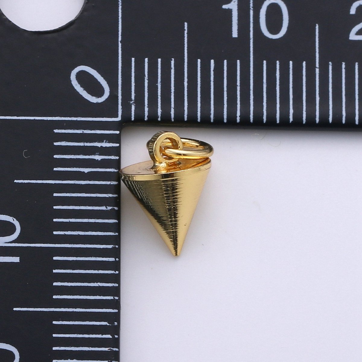 Dainty 24K Gold plated Spike Charms,11x7mm Spike Pendants Conical Spike Charm,Drop Pendulum Pendant Stud Charm,Jewelry Finding K-800 - DLUXCA