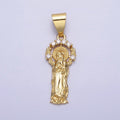 Dainty 24K Gold plated Virgin Mary Pendant Catholic Religious Jewelry Making AA259 - DLUXCA