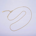 Dainty 24K Gold Vermeil Box Chain Necklace 925 Sterling Silver Necklace Chain w/ Heavy 24K Gold Plated 15.35 inch + 2 inch extender | WA-1982 Clearance Pricing - DLUXCA