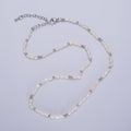 Dainty 3mm Baroque Freshwater Pearl White Gold plated Silver Beads 15 Inch Choker Necklace | WA-1448 Clearance Pricing - DLUXCA