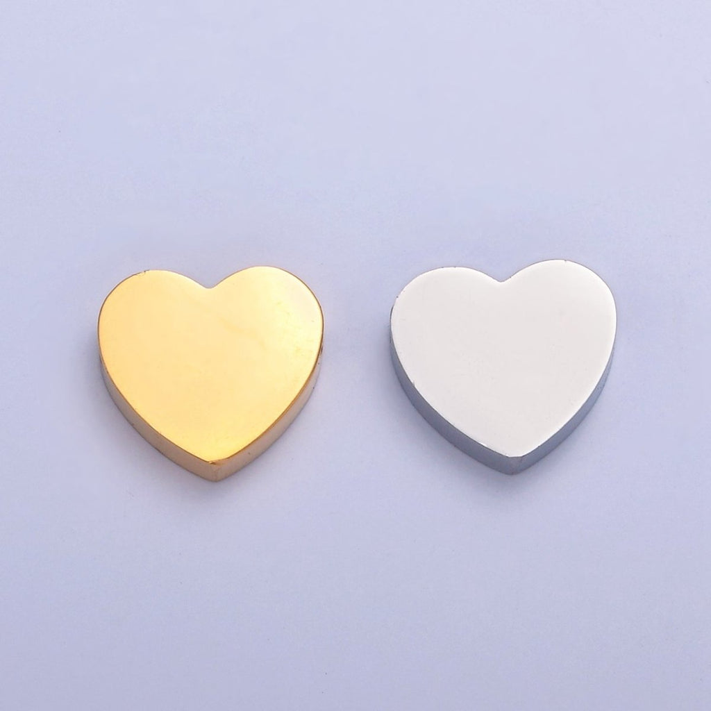 Dainty 9.7x10.6mm Stainless Steel Heart Bead, Jewelry Component For Jewelry Making, W-849 W-850 - DLUXCA