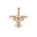 Dainty Angel Pendant Gold plated Charm- Cubic Angel Charm for Necklace Earring Micro Pave Guardian Angel Cubic Zircon Charm, I-226 - DLUXCA