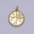 Dainty Artistic Women Face Eye Charm in 14k Gold plated Cubic Zirconia Female Ladies Charm N-816 - DLUXCA