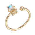Dainty Baby Octopus Ring Open Adjustable Animal Ring Micro Pave Cz Stackable O-826 - DLUXCA