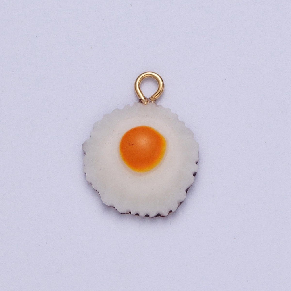 Dainty Breakfast Sunny Side Up Egg Resin Enamel Charm | X-732 - DLUXCA