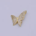 Dainty Butterfly Charm CZ Micro Pave Butterfly Pendant 14k Gold plated Butterfly Charm Necklace, Mariposa Butterfly Charm E-541 - DLUXCA
