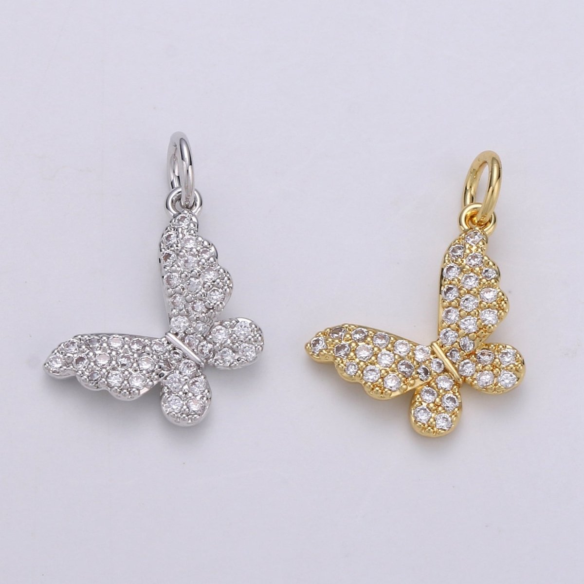 Dainty Butterfly Gold plated Charm - D - 687 - D - 688 - DLUXCA