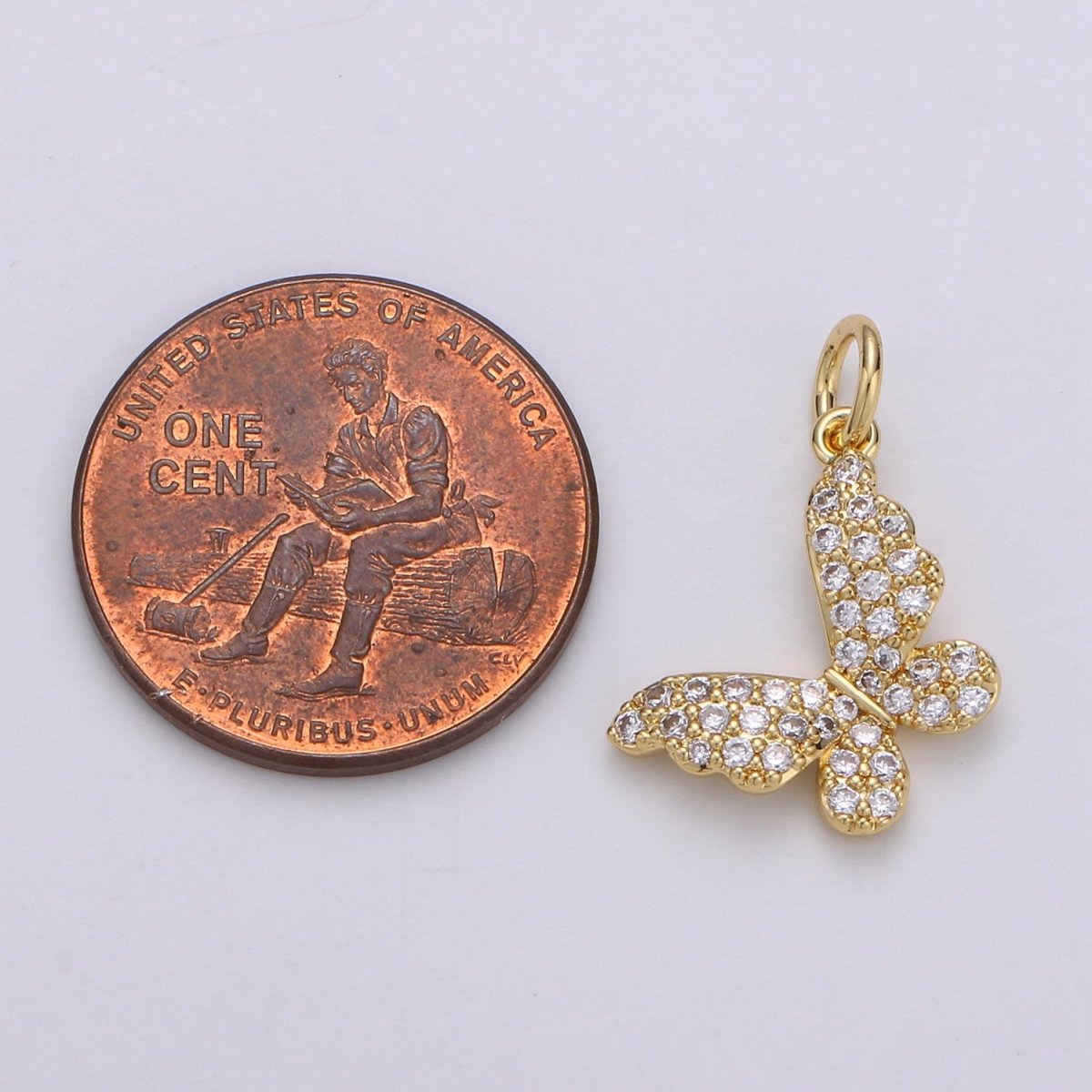 Dainty Butterfly Gold plated Charm - D - 687 - D - 688 - DLUXCA