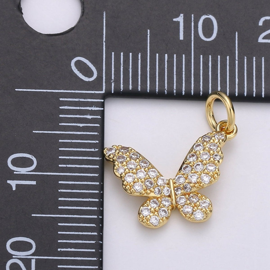 Dainty Butterfly Gold plated Charm - D - 687 - D - 688 - DLUXCA