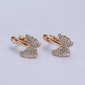Dainty Butterfly Gold plated Earring Huggie with Micro Pave Cz Stone AB1056 - DLUXCA