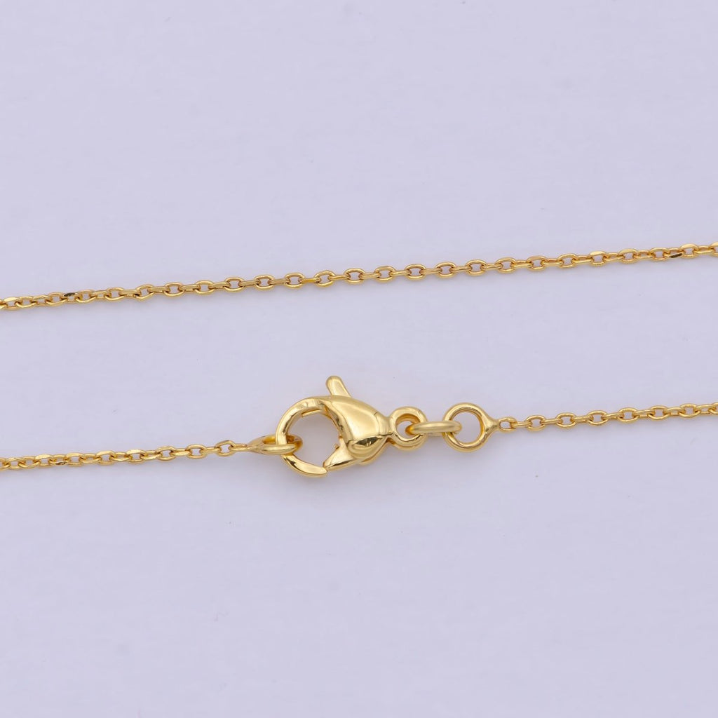 Dainty Cable Chain | 24K Gold plated Cable Woman Necklace 17.5 inch | WA-797 Clearance Pricing - DLUXCA