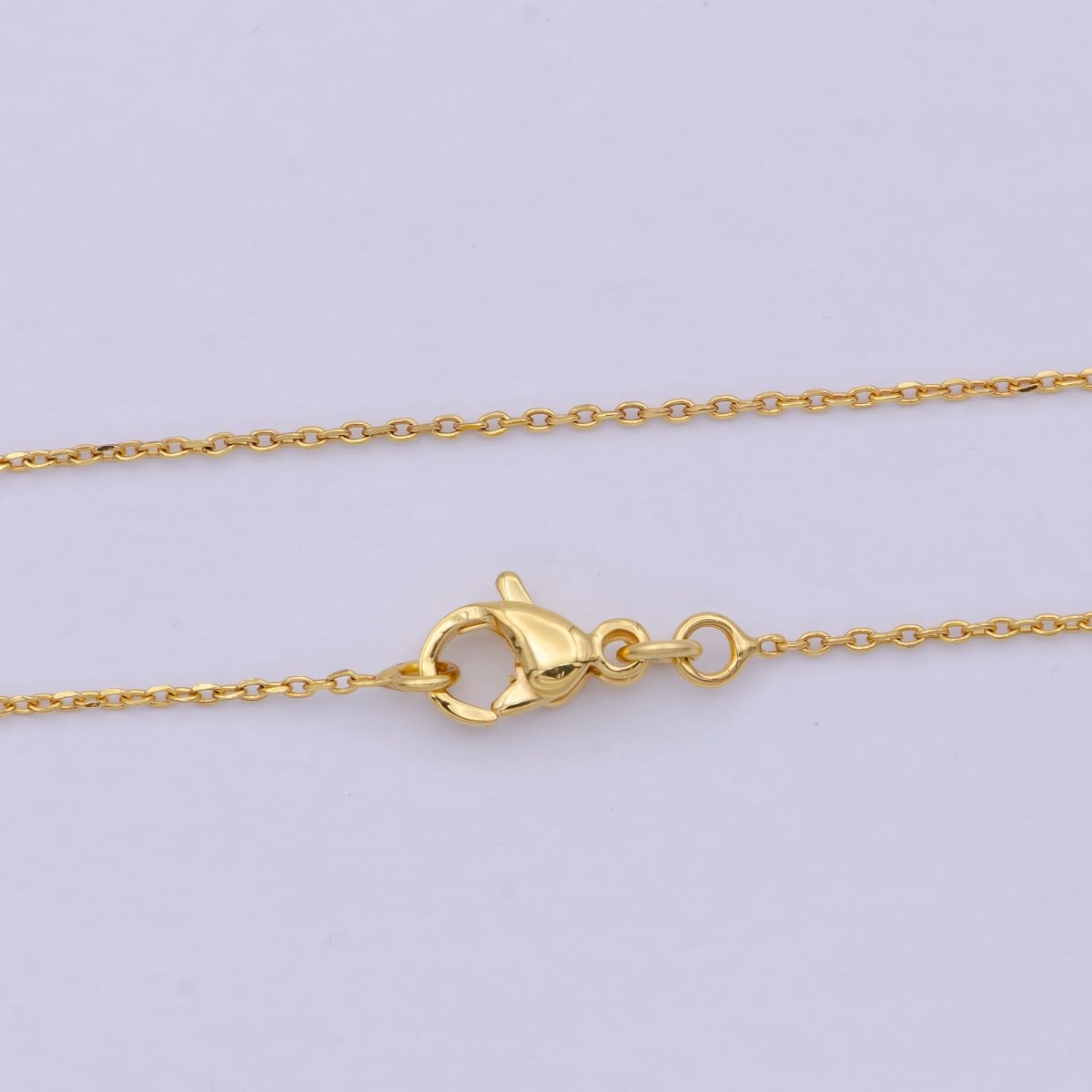 Dainty Cable Chain | 24K Gold plated Cable Woman Necklace 17.5 inch | WA-797 Clearance Pricing - DLUXCA