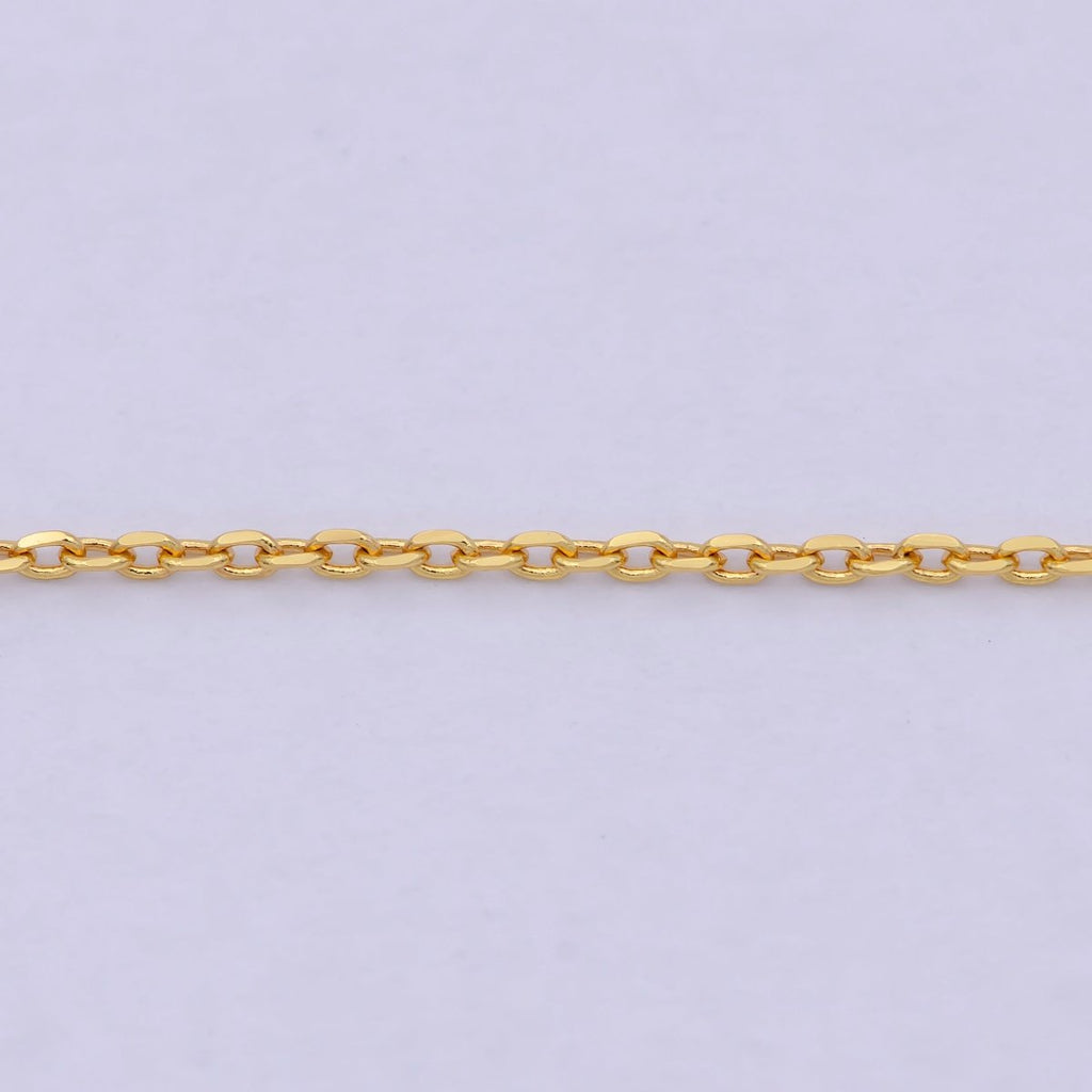 Dainty Cable Chain | 24K Gold plated Cable Woman Necklace 17.5 inch | WA-797 Clearance Pricing - DLUXCA
