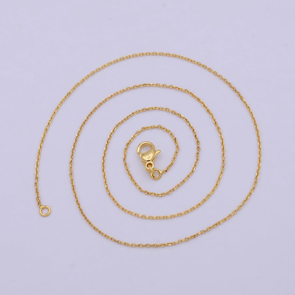 Dainty Cable Chain | 24K Gold plated Cable Woman Necklace 17.5 inch | WA-797 Clearance Pricing - DLUXCA