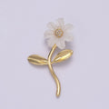 Dainty Carved Mother Pearl White Daisy Flower Charm Elegant Minimalist Floral Charm for Necklace Supply N - 528 - DLUXCA