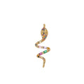 Dainty Colorful Micro Pave Snake Charm, Cubic Snake Charm Gold plated Serpent Charm Animal Charm for Necklace, Earring, Bracelet Component F-313 - DLUXCA