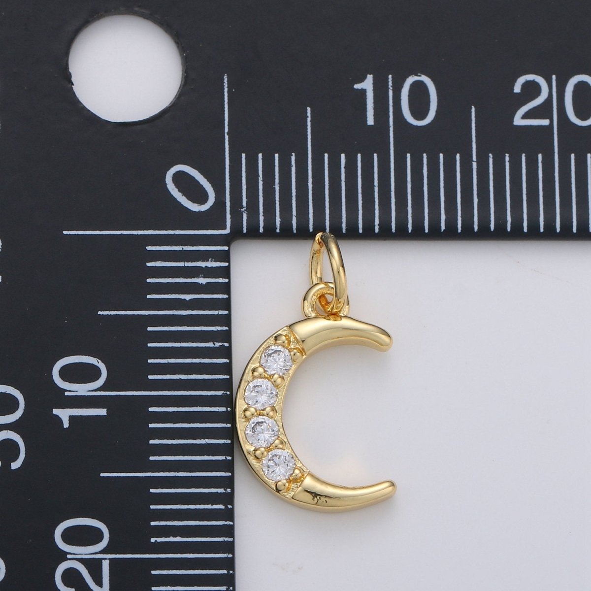 Dainty Crescent Moon Charm Pendant- Micro Pave Silver, Gold plated Half moon charm pendant, Crescent Moon Pendant Celestial Jewelry D-182 D-183