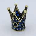 Dainty Crown Bead Spacer CZ Blue Crystal Small Simple King Crown Model Jewelry Making Beads B-580