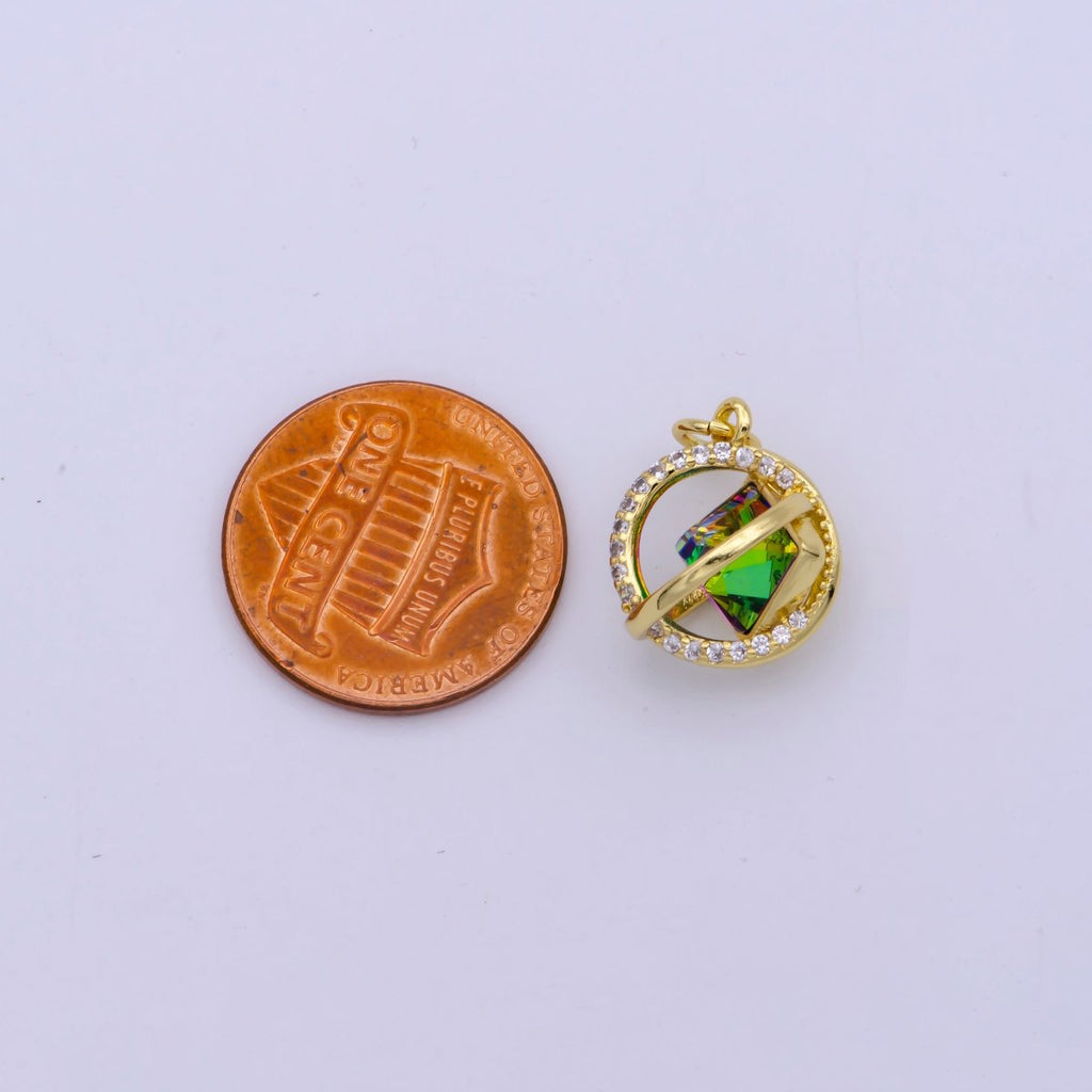 Dainty Crystal AB Crystal Vitrail Medium Ball Charm Micro Pave Cz Ball for Necklace Earring Bracelet Supply M-845 M-846